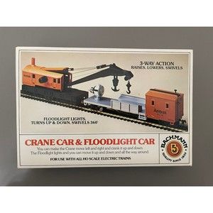 Bachmann HO Scale Amtrak Crane Car & Floodlight Car #1447 New in Box